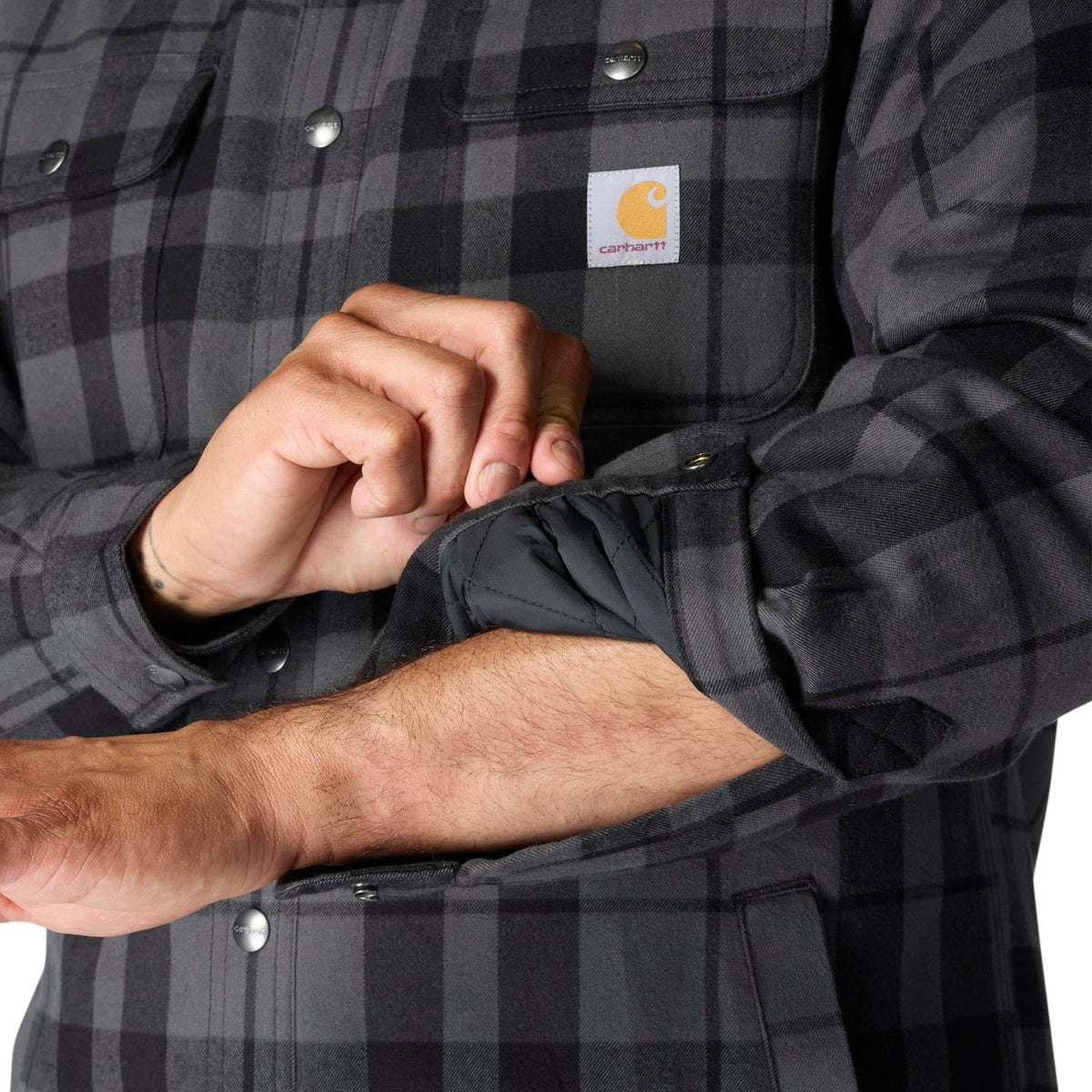 Carhartt Men's Relaxed Fit Sherpa-Lined Long Sleeve Flannel Shirt Jac Long Sleeve T-Shirts Carhartt