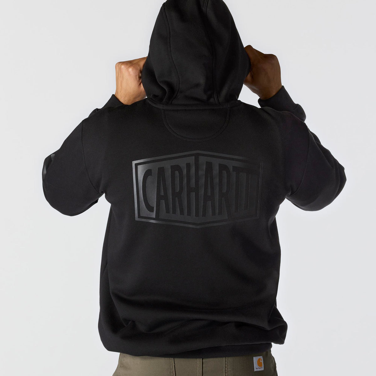 Carhartt Men's Rain Defender® Loose Fit Midweight Logo Graphic Sweatshirt Sweatshirts & Hoodies Carhartt Black 2XL Reg