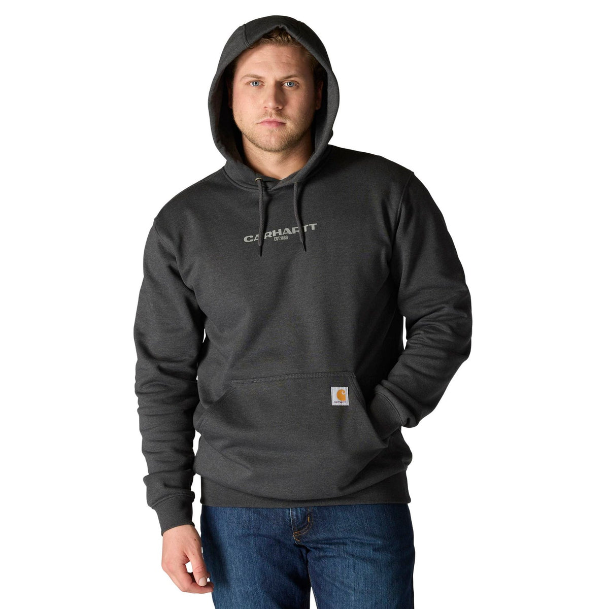 Carhartt Men's Rain Defender Loose Fit Midweight 1889 Graphic Sweatshirt Sweatshirts & Hoodies Carhartt Carbon Heather 2XL Reg