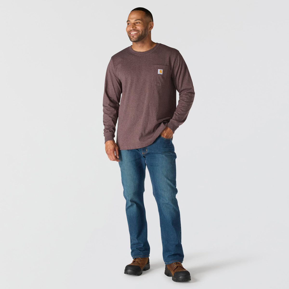 Carhartt Men's Relaxed Fit Heavyweight Pocket Long Sleeve Graphic T-Shirt Long Sleeve T-Shirts Carhartt
