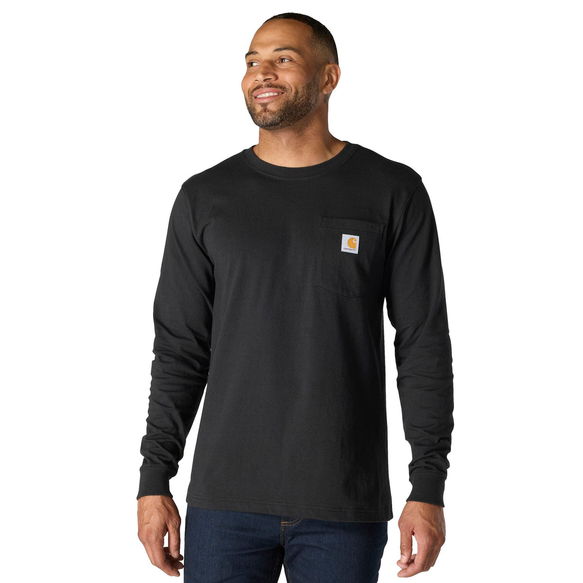 Carhartt Men's Relaxed Fit Heavyweight Pocket Long Sleeve Graphic T-Shirt Long Sleeve T-Shirts Carhartt Black 2XL Reg