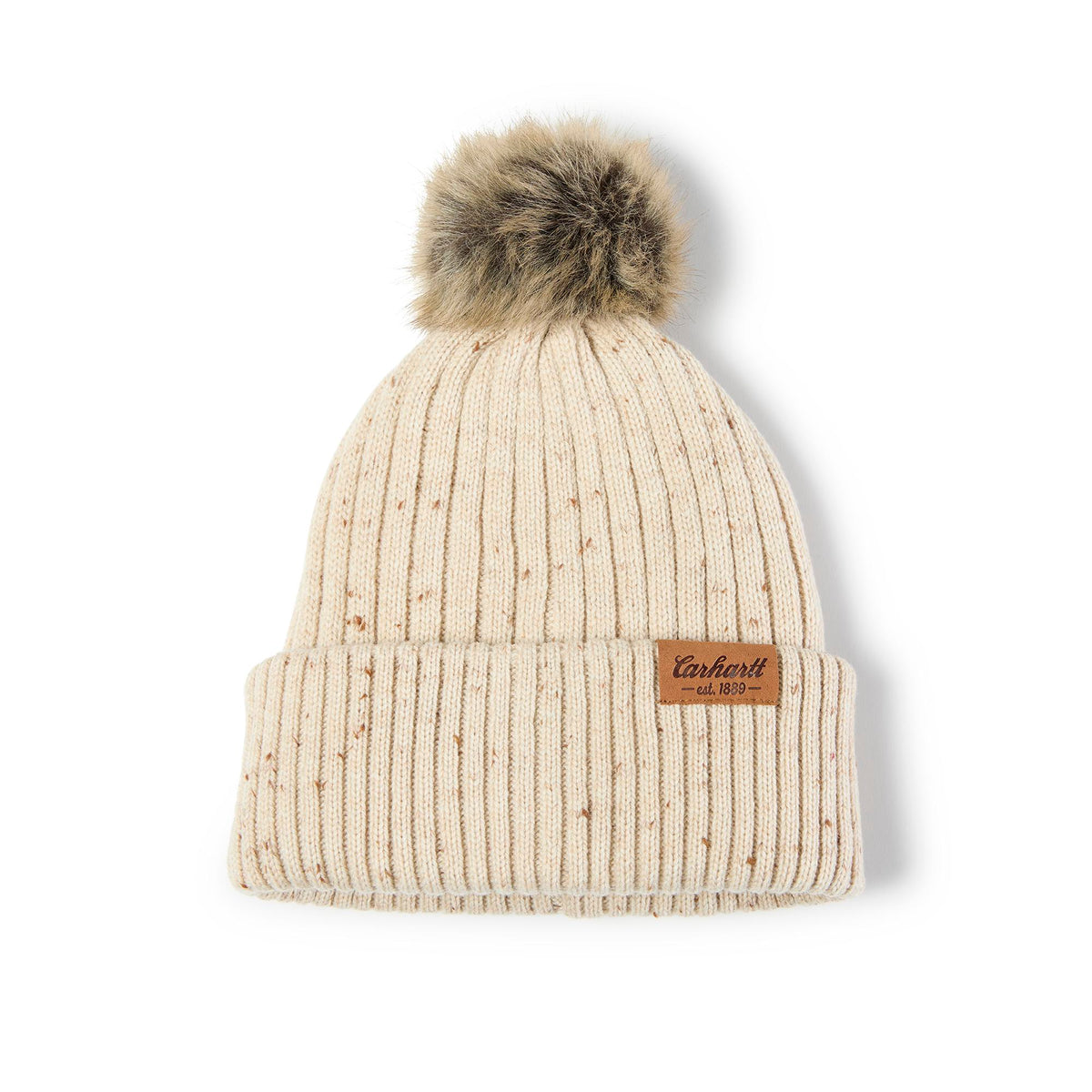 Carhartt Women's Wool-Blend Pom-Pom Beanie Hats & Caps Carhartt Oat Milk Nep OS