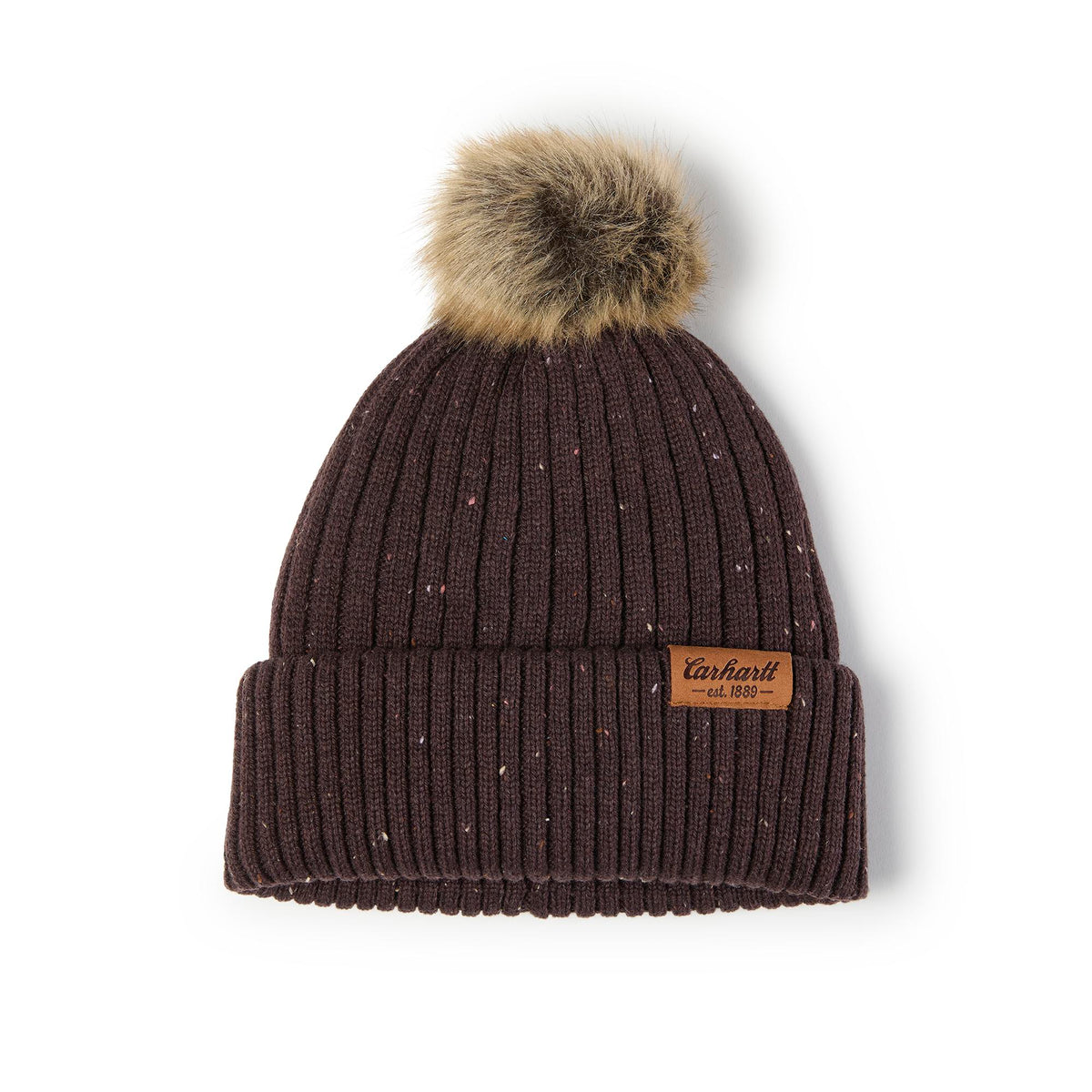 Carhartt Women's Wool-Blend Pom-Pom Beanie Hats & Caps Carhartt Dark Sepia Nep OS
