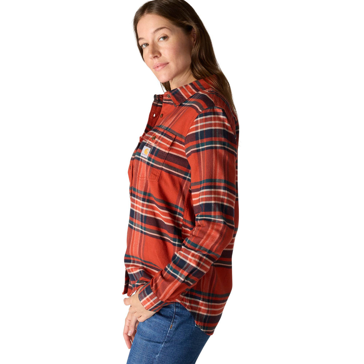 Carhartt Women's TENCEL™ Relaxed Fit Plaid Long Sleeve Work Shirt Work Shirts Carhartt