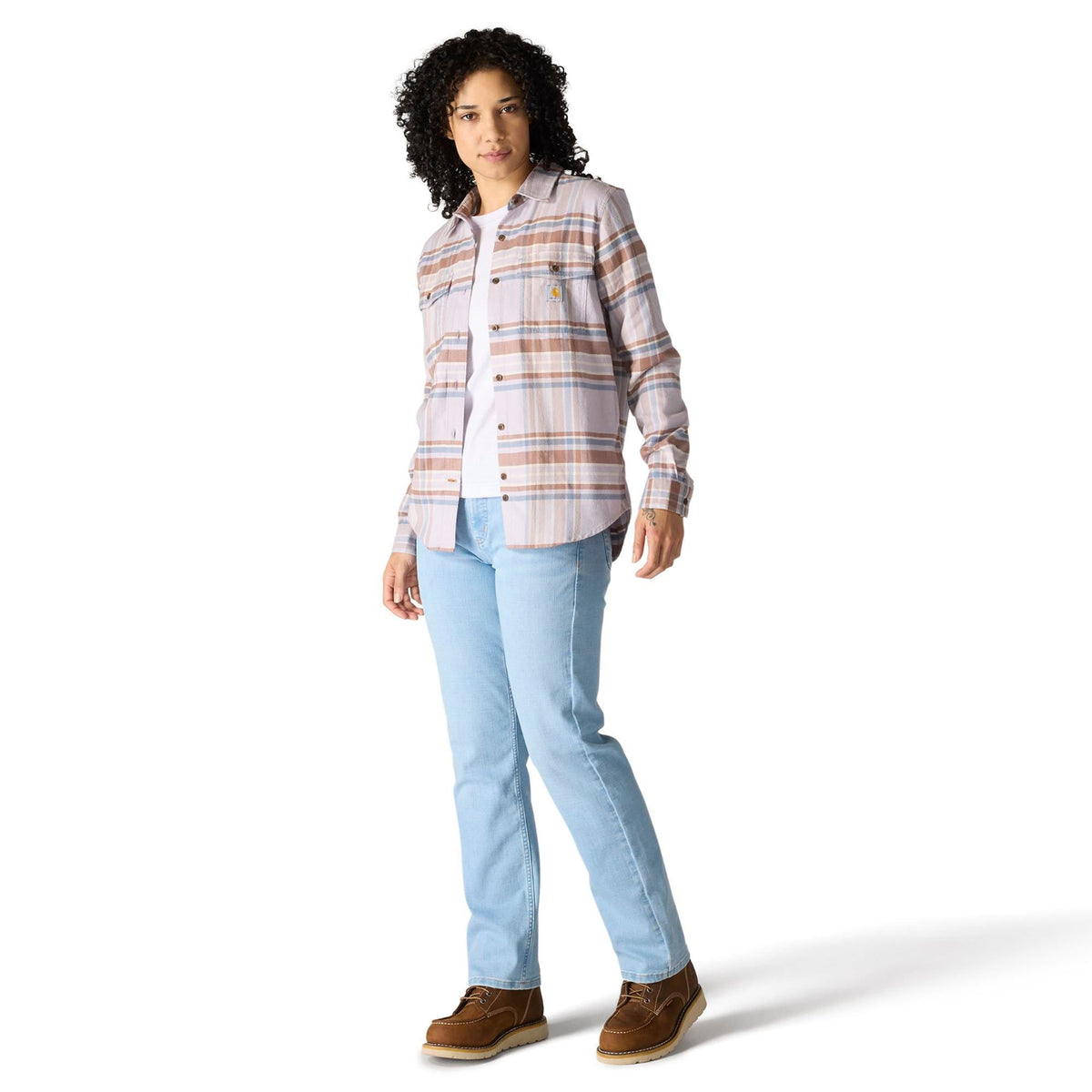 Carhartt Women's TENCEL™ Relaxed Fit Plaid Long Sleeve Work Shirt Work Shirts Carhartt
