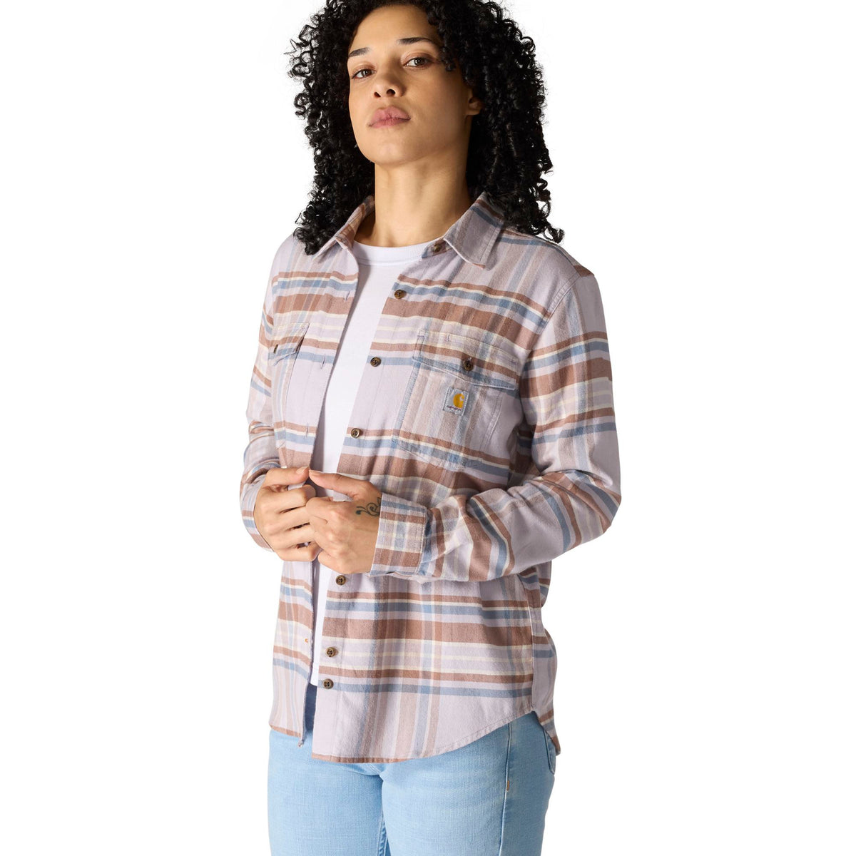 Carhartt Women's TENCEL™ Relaxed Fit Plaid Long Sleeve Work Shirt Work Shirts Carhartt