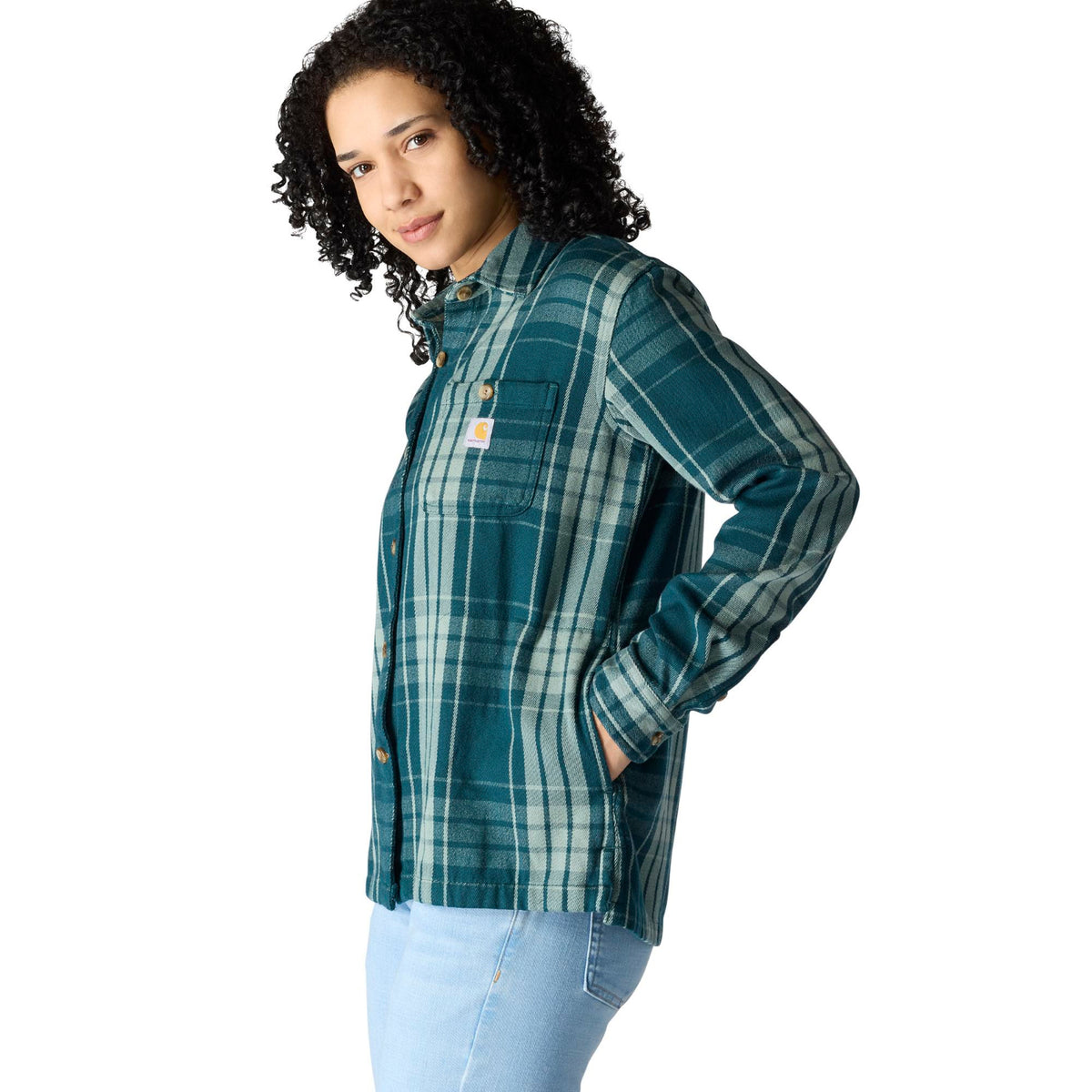 Carhartt Women&#39;s TENCEL™ Loose Fit Twill Plaid Long Sleeve Work Shirt - Work World - Workwear, Work Boots, Safety Gear