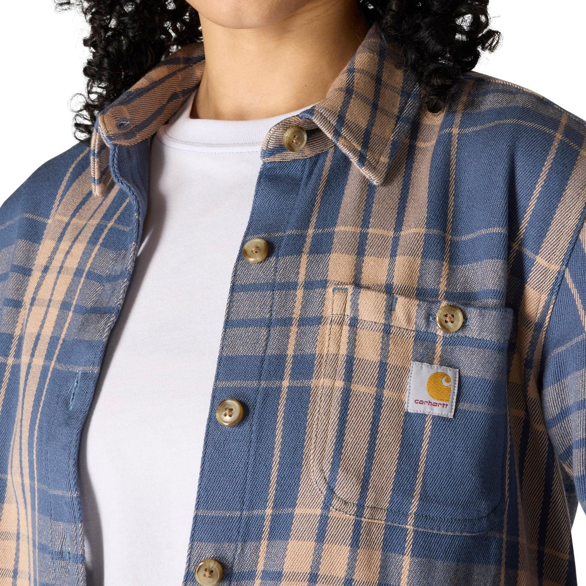 Carhartt Women's TENCEL™ Loose Fit Twill Plaid Long Sleeve Work Shirt Work Shirts Carhartt