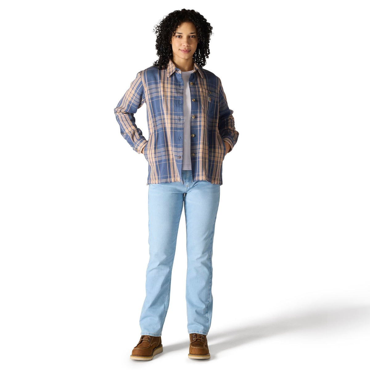 Carhartt Women&#39;s TENCEL™ Loose Fit Twill Plaid Long Sleeve Work Shirt - Work World - Workwear, Work Boots, Safety Gear