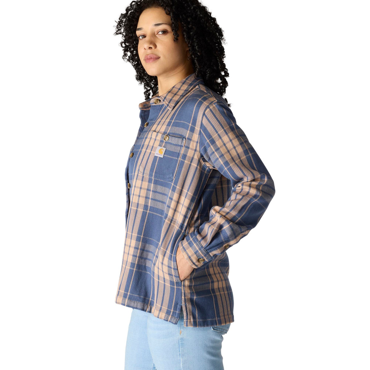 Carhartt Women&#39;s TENCEL™ Loose Fit Twill Plaid Long Sleeve Work Shirt - Work World - Workwear, Work Boots, Safety Gear