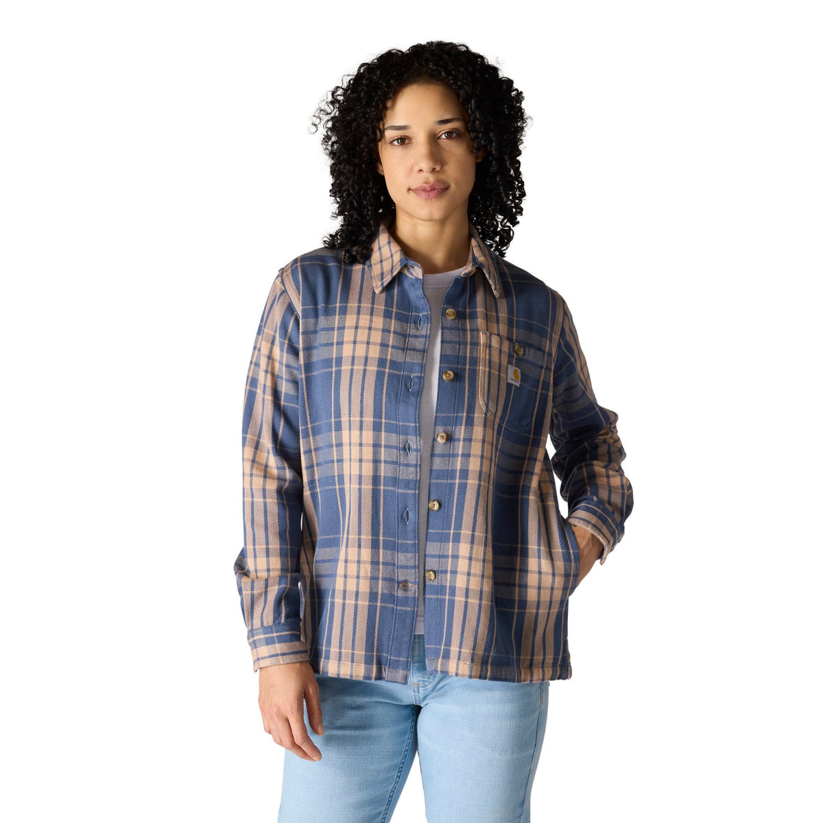 Carhartt Women&#39;s TENCEL™ Loose Fit Twill Plaid Long Sleeve Work Shirt - Work World - Workwear, Work Boots, Safety Gear