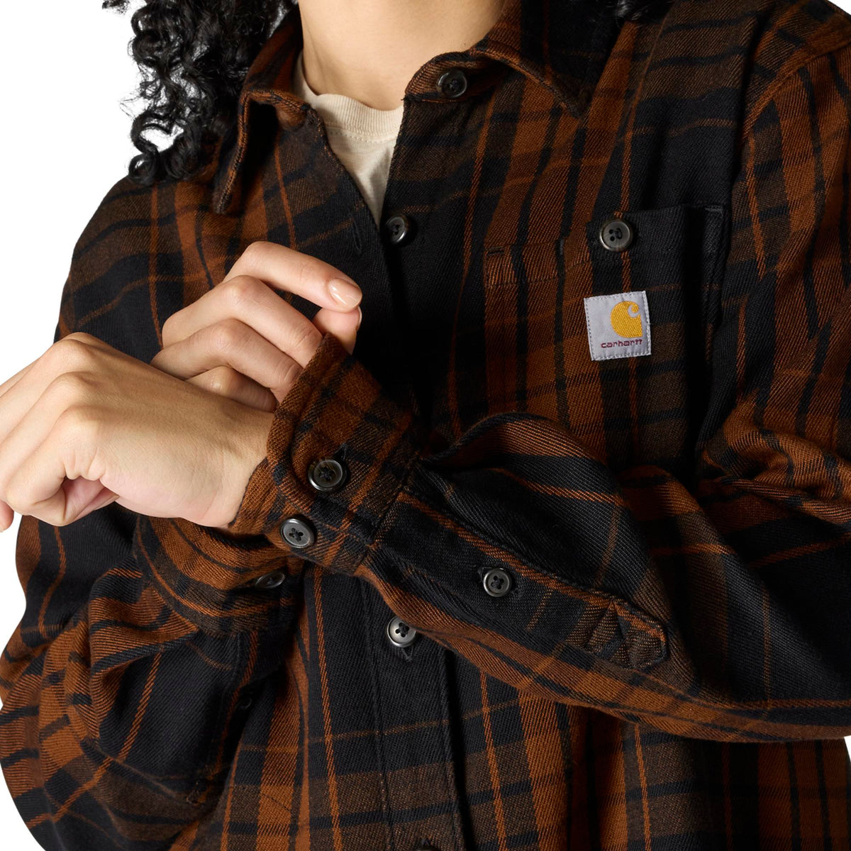Carhartt Women&#39;s TENCEL™ Loose Fit Twill Plaid Long Sleeve Work Shirt - Work World - Workwear, Work Boots, Safety Gear