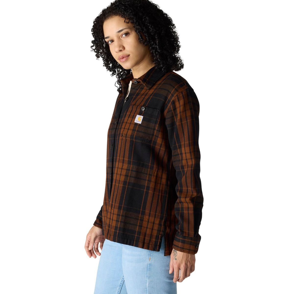Carhartt Women&#39;s TENCEL™ Loose Fit Twill Plaid Long Sleeve Work Shirt - Work World - Workwear, Work Boots, Safety Gear