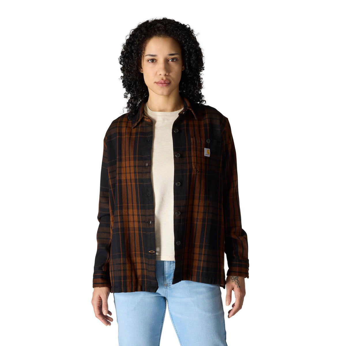 Carhartt Women&#39;s TENCEL™ Loose Fit Twill Plaid Long Sleeve Work Shirt - Work World - Workwear, Work Boots, Safety Gear
