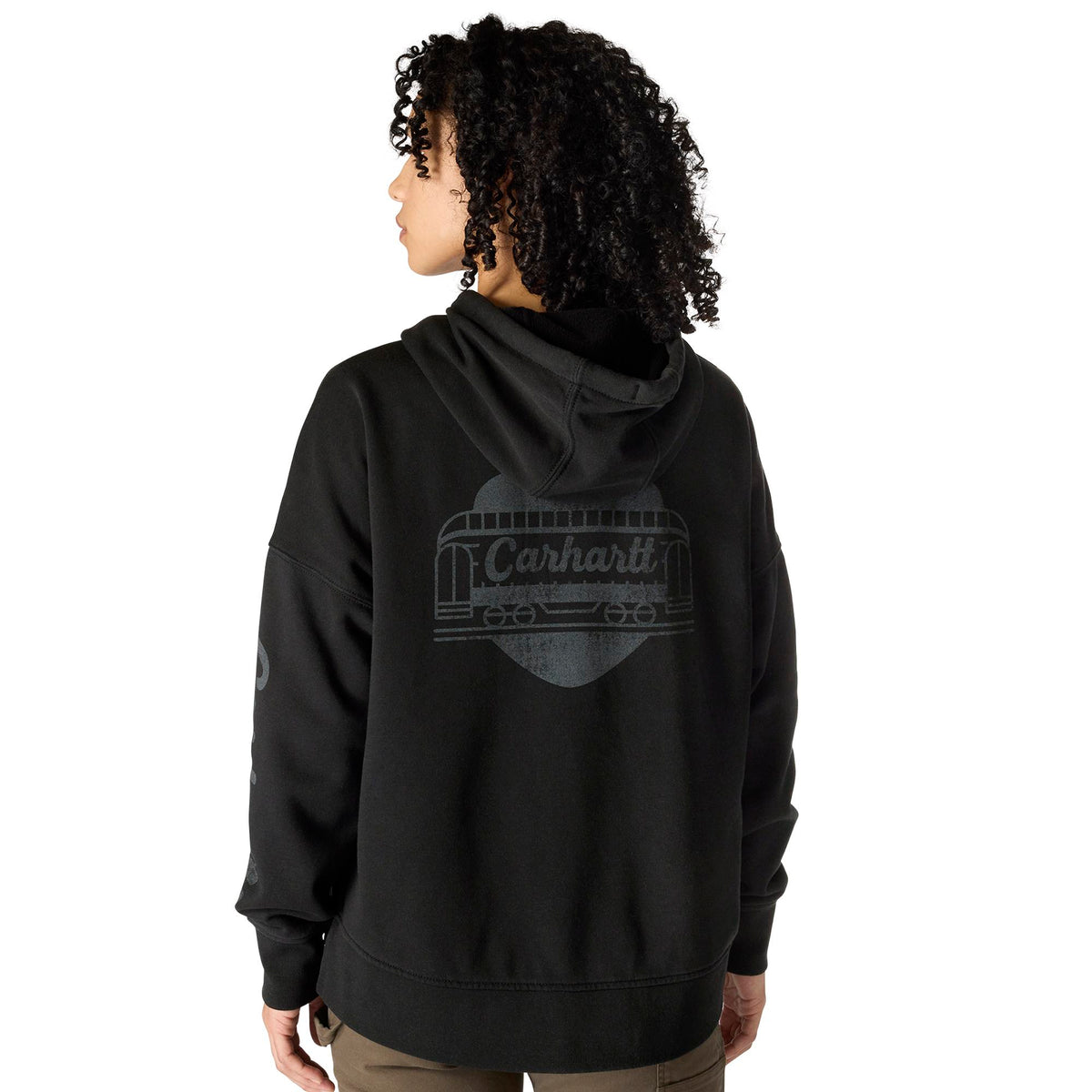 Carhartt Women's Oversized Midweight Hooded Heart Graphic Sweatshirt Sweatshirts & Hoodies Carhartt Black 2XL Reg