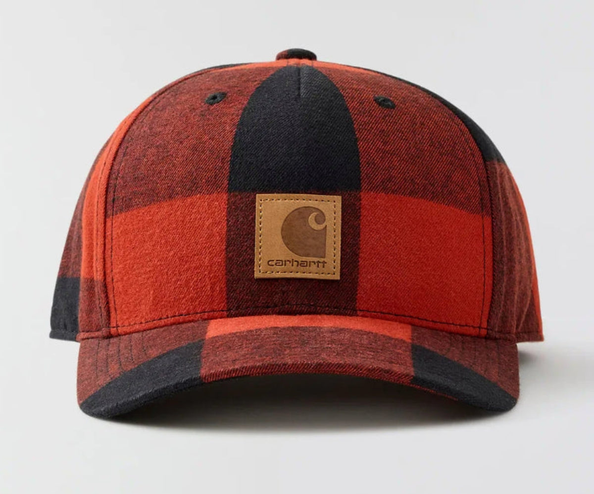 Carhartt Flannel Snapback Structured Logo Cap Hats & Caps Carhartt Spice Red OS