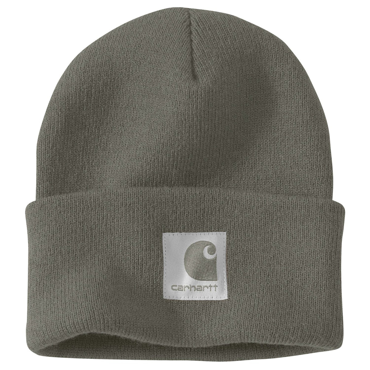 Carhartt Women's Rib Knit Satin-Lined Logo Beanie Hats & Caps Carhartt Dusty Olive OS