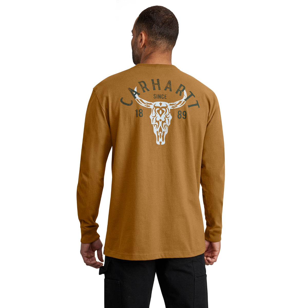 Carhartt Men's Heavyweight Pocket Longhorn Graphic Long Sleeve T-Shirt Long Sleeve T-Shirts Carhartt