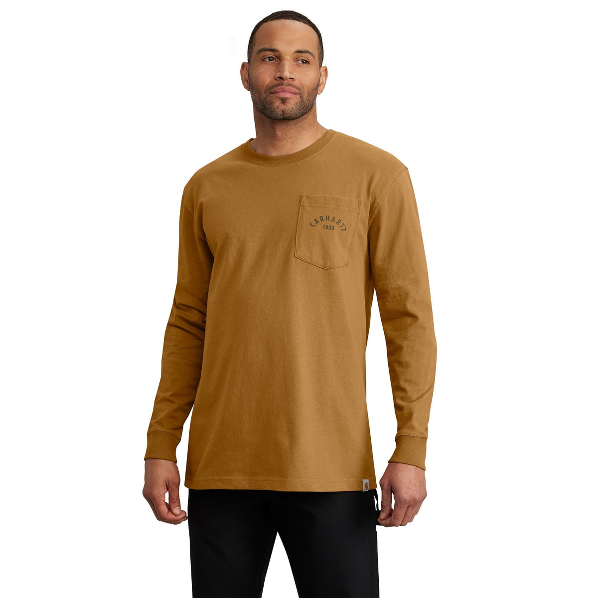 Carhartt Men's Heavyweight Pocket Longhorn Graphic Long Sleeve T-Shirt Long Sleeve T-Shirts Carhartt Carhartt Brown 2XL Reg