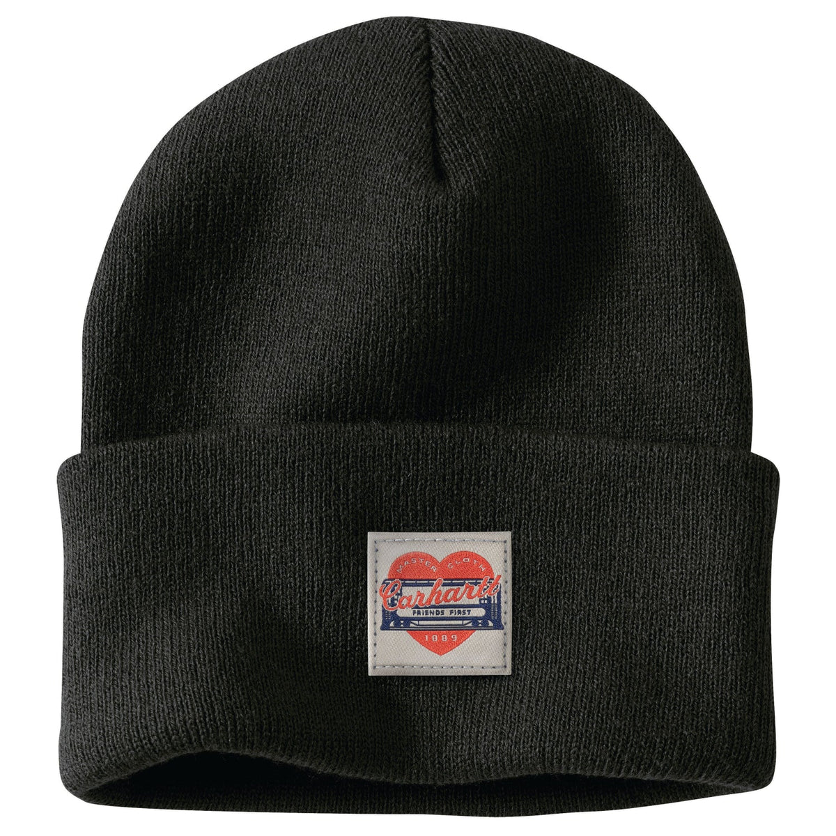 Carhartt Women's Rib Knit Heart Patch Logo Beanie Hats & Caps Carhartt Black OS