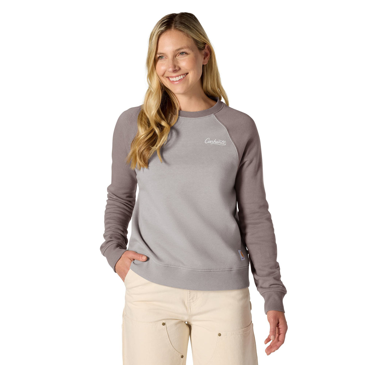 Carhartt Women's Sawyer Crewneck Sweatshirt Sweatshirts & Hoodies Carhartt Gray Dunes Heather 2XL Reg