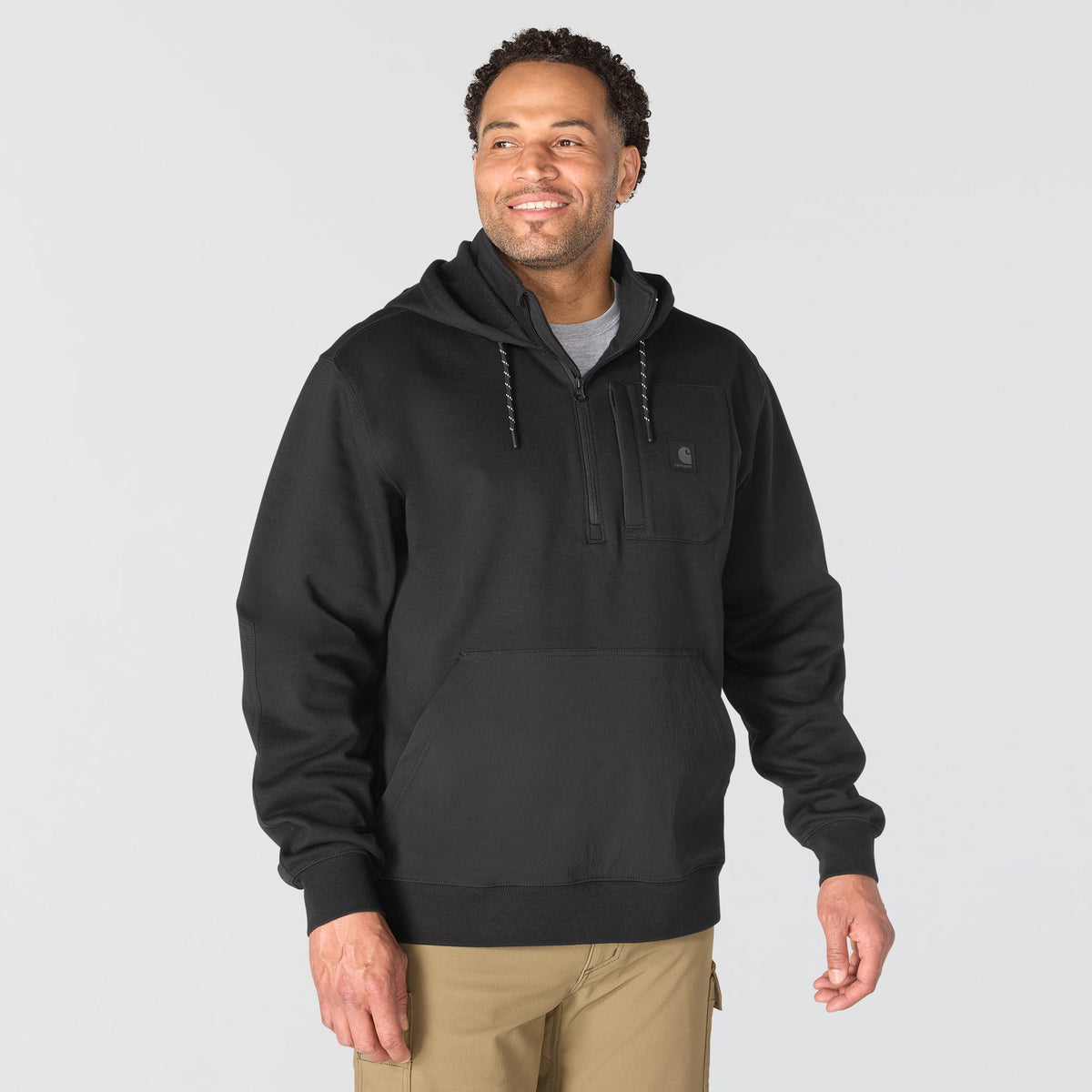 Carhartt Men's Steel Bridgeport Relaxed Fit 1/2 Zip Hoodie Sweatshirts & Hoodies Carhartt Black 2XL Reg
