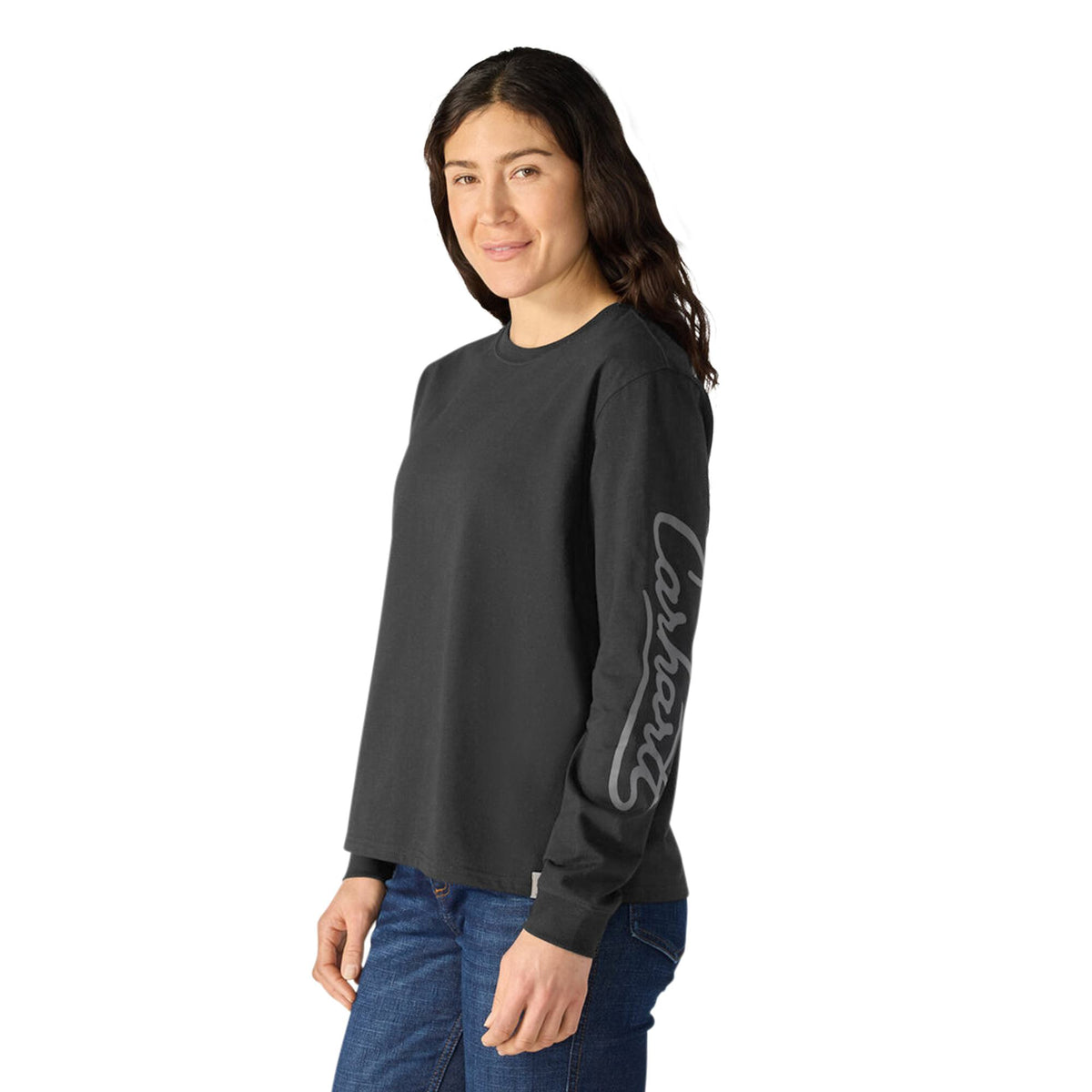 Carhartt Women's Irvine Loose Fit Logo Script Long Sleeve T-Shirt