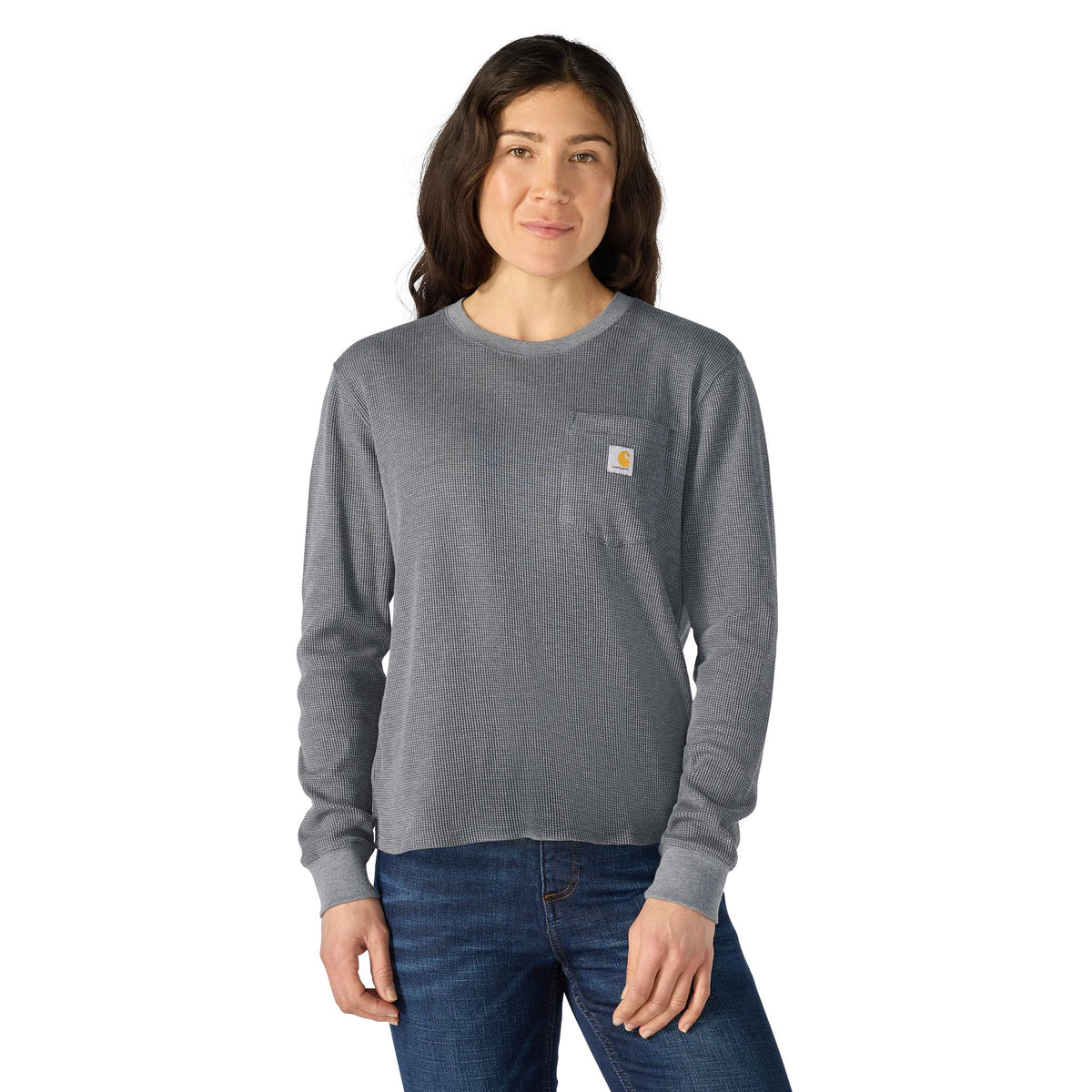 Carhartt Women's Waffle Knit Loose Fit Long Sleeve Pocket T-Shirt