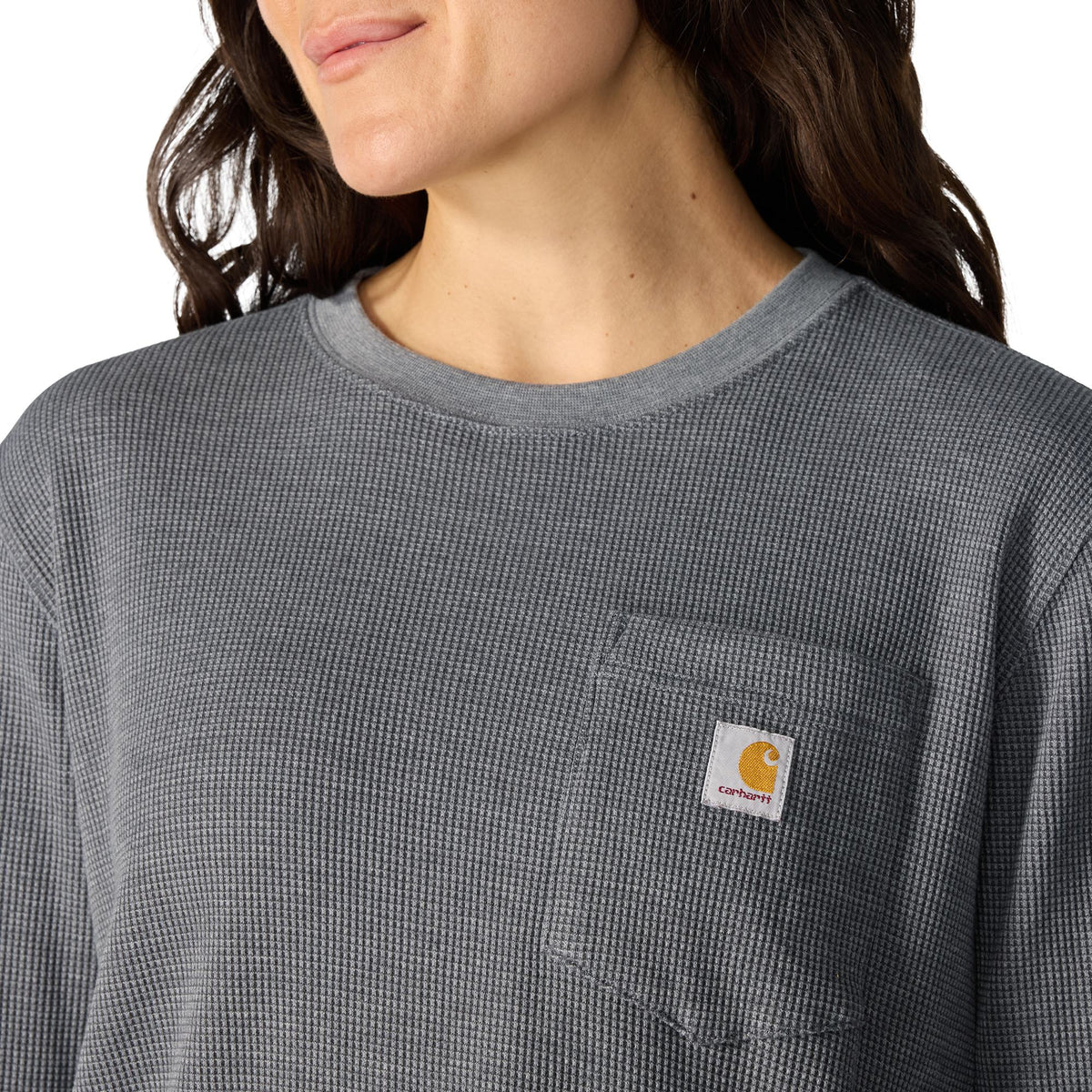 Carhartt Women's Waffle Knit Loose Fit Long Sleeve Pocket T-Shirt