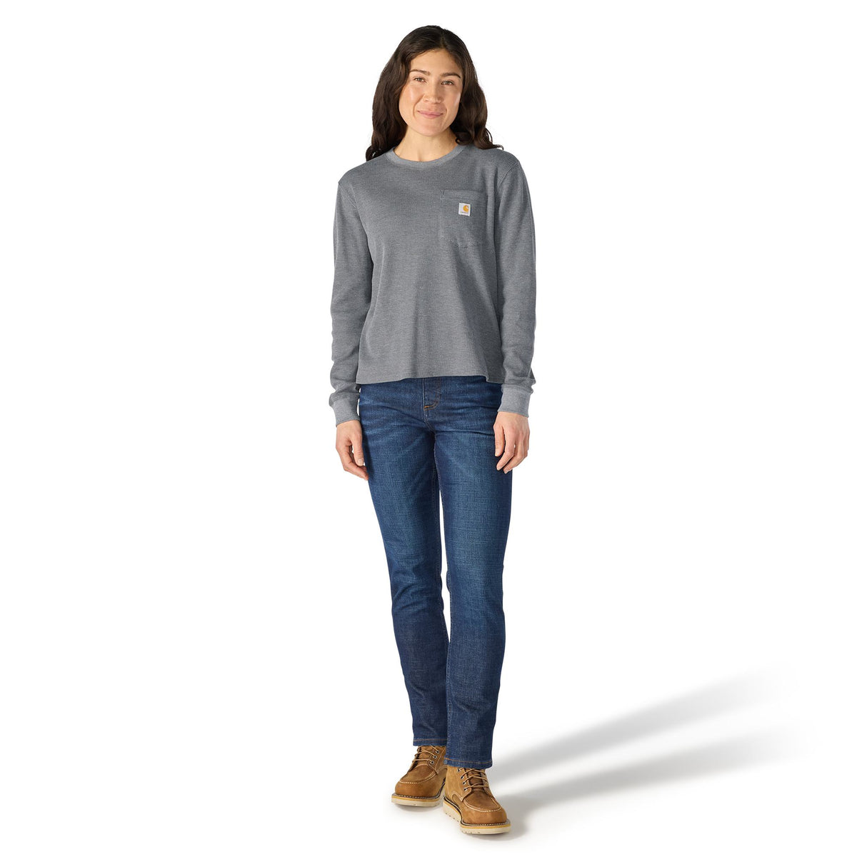 Carhartt Women's Waffle Knit Loose Fit Long Sleeve Pocket T-Shirt