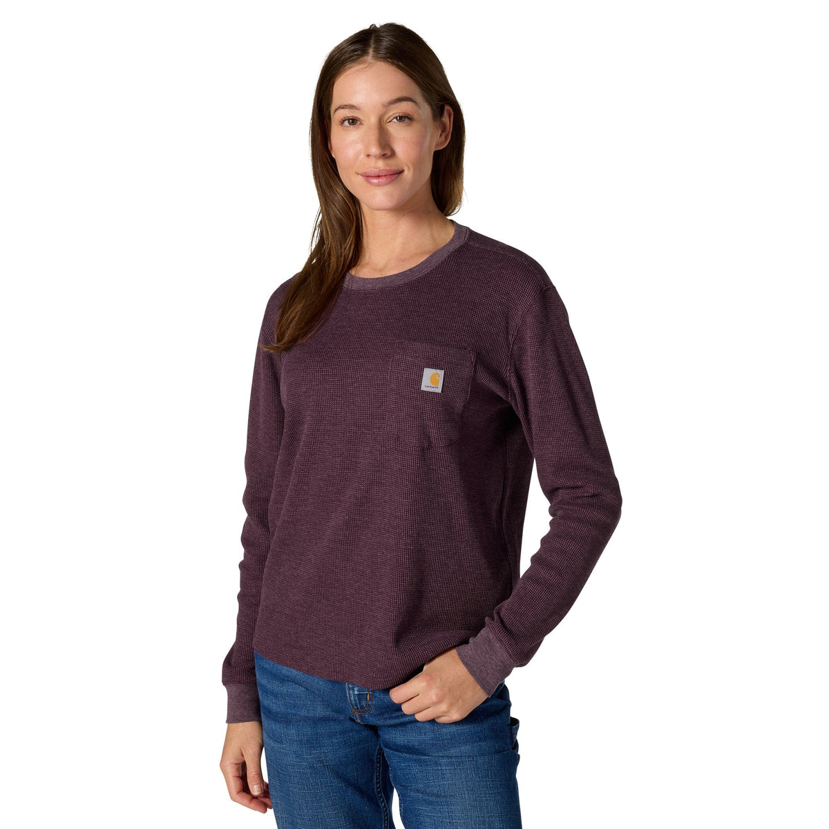 Carhartt Women's Waffle Knit Loose Fit Long Sleeve Pocket T-Shirt