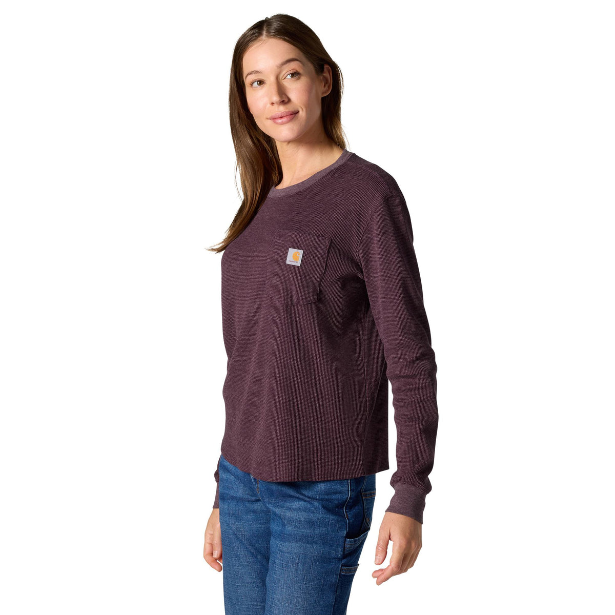 Carhartt Women's Waffle Knit Loose Fit Long Sleeve Pocket T-Shirt