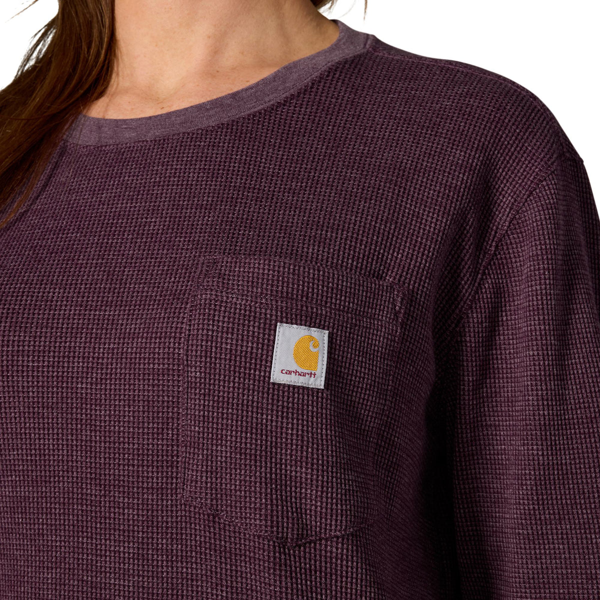 Carhartt Women's Waffle Knit Loose Fit Long Sleeve Pocket T-Shirt