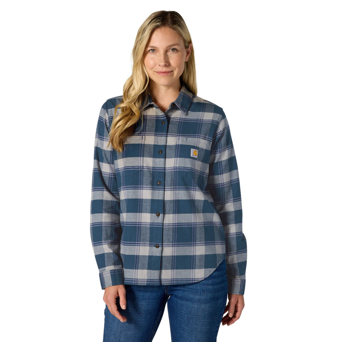 Carhartt Women's Hamilton Relaxed Fit Button-Up Plaid Long Sleeve Work Shirt