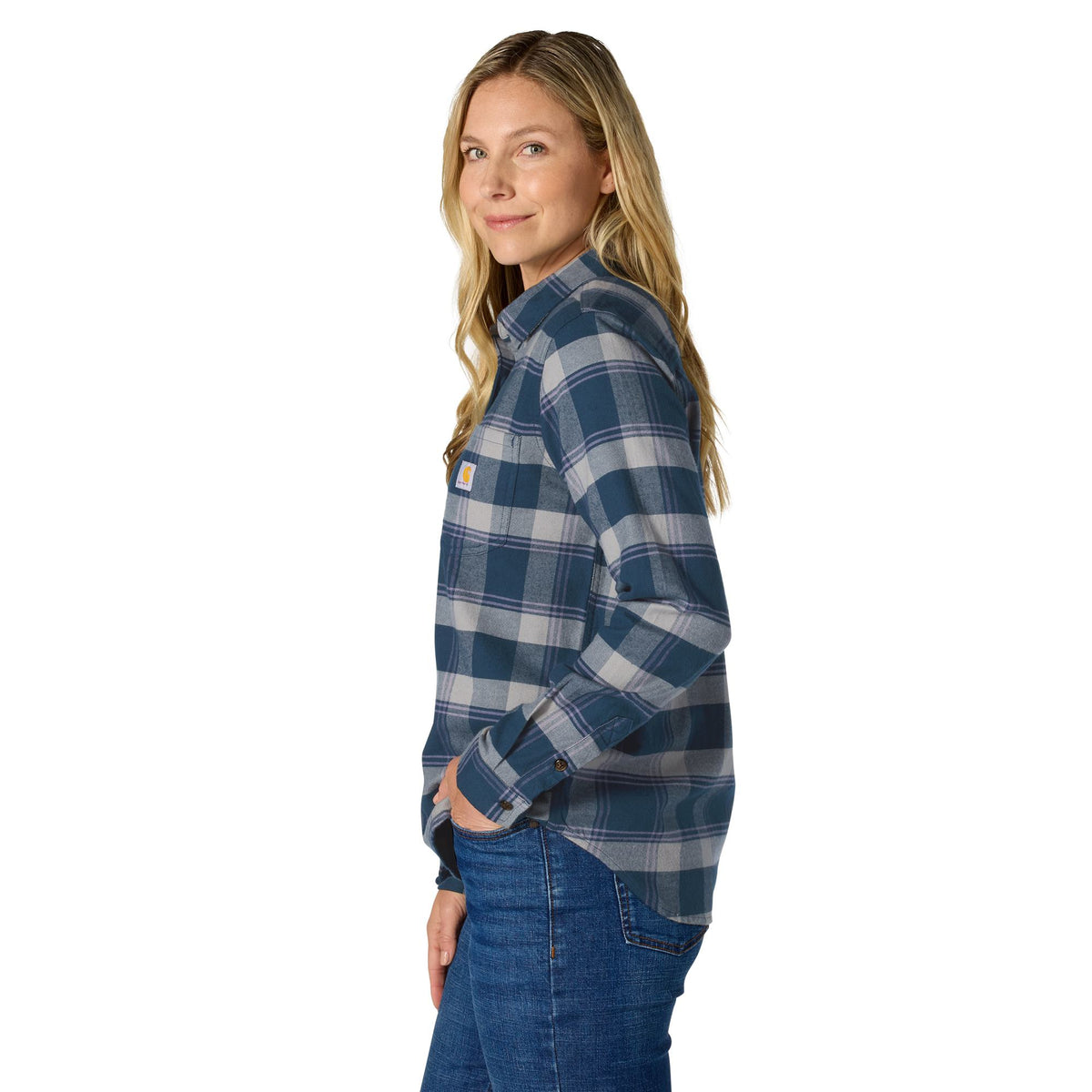 Carhartt Women's Hamilton Relaxed Fit Button-Up Plaid Long Sleeve Work Shirt Carhartt