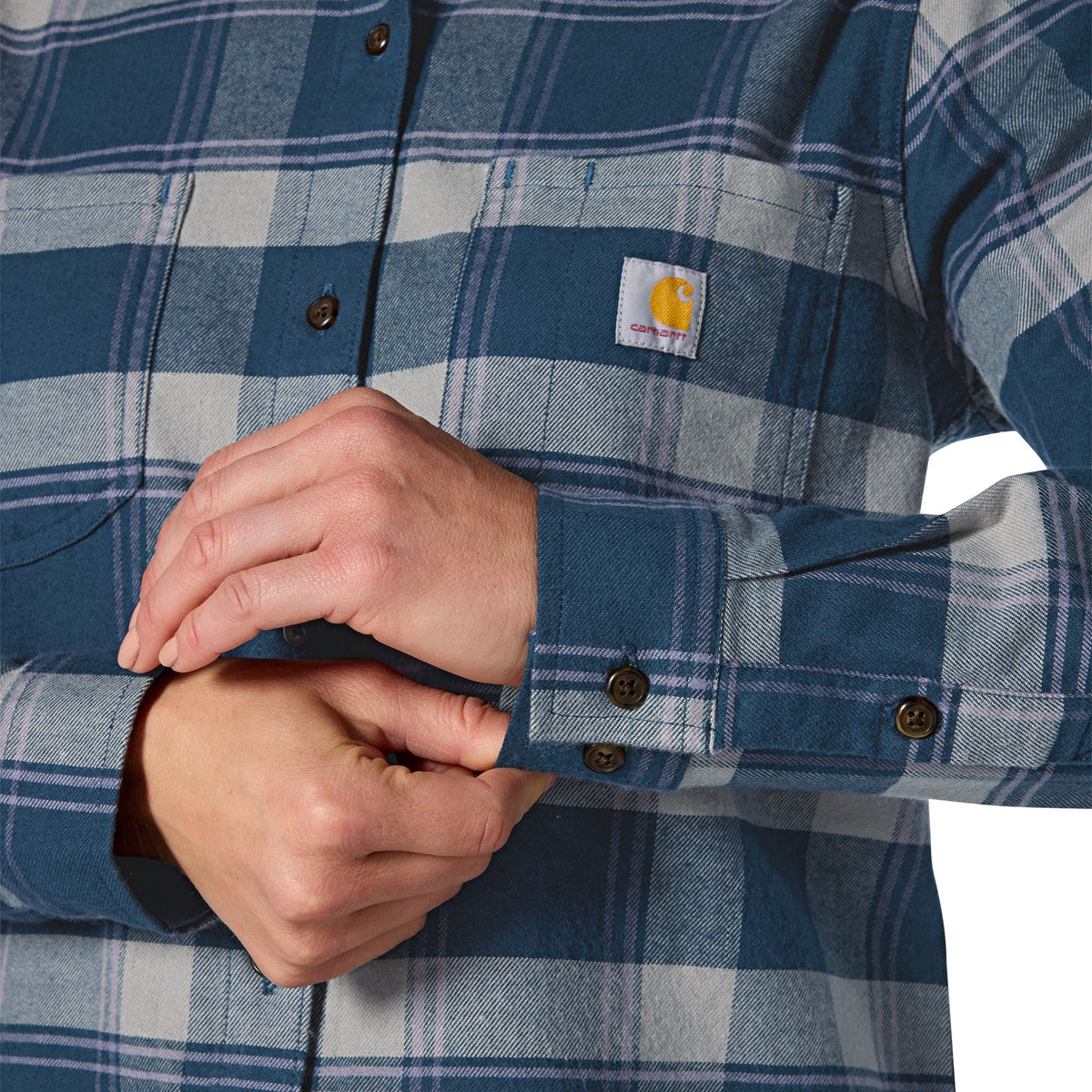 Carhartt Women's Hamilton Relaxed Fit Button-Up Plaid Long Sleeve Work Shirt
