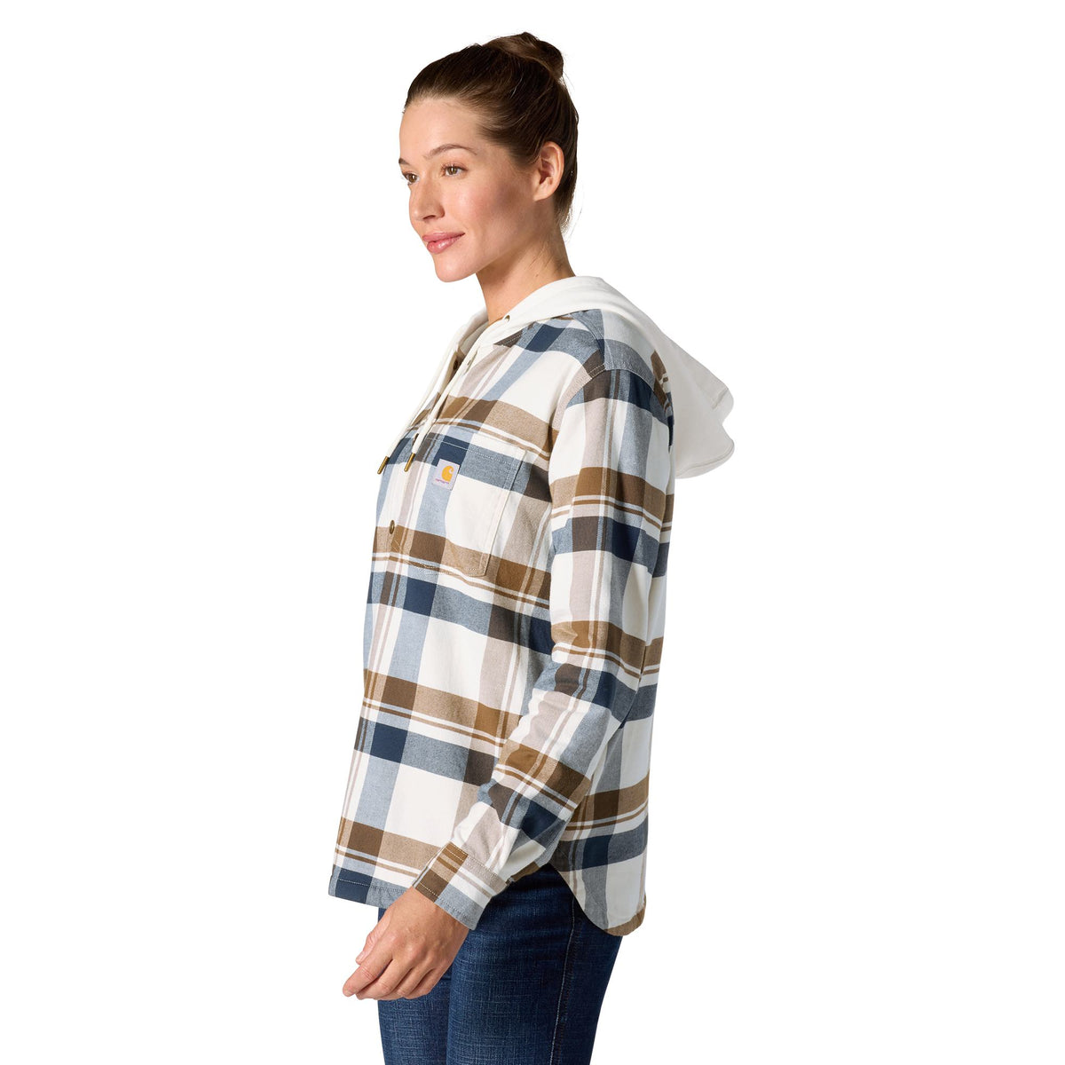 Carhartt Women's Hamilton Plaid Loose Fit Hooded Shirt Jac