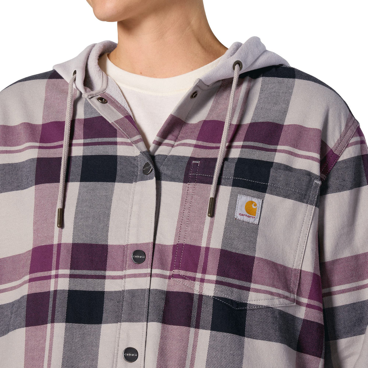 Carhartt Women's Hamilton Plaid Loose Fit Hooded Shirt Jac