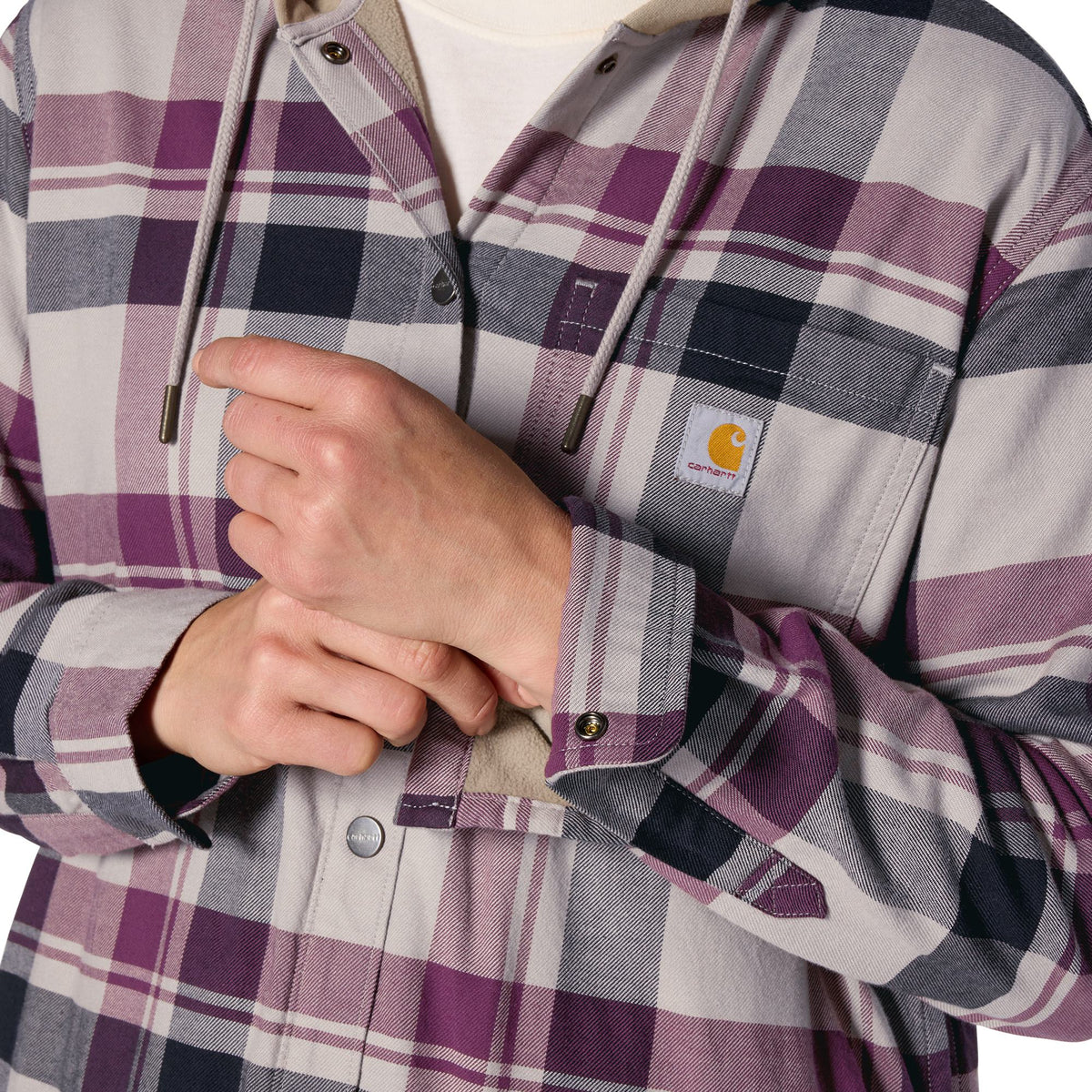 Carhartt Women's Hamilton Plaid Loose Fit Hooded Shirt Jac