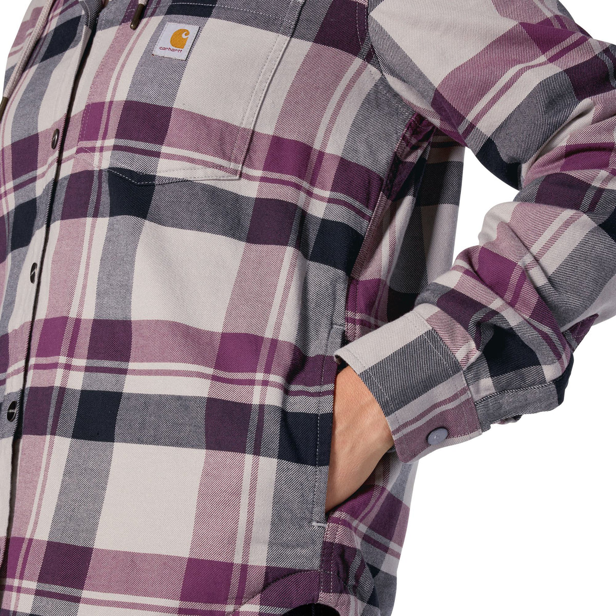 Carhartt Women's Hamilton Plaid Loose Fit Hooded Shirt Jac