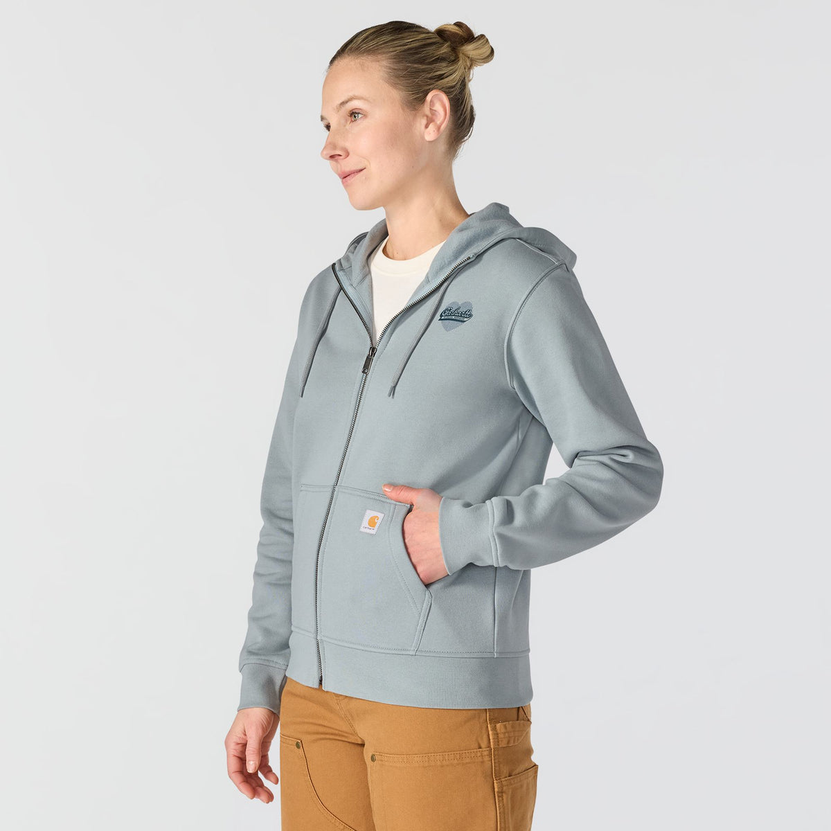 Carhartt Women's Marquette Heart Graphic Relaxed Fit Zip Hoodie