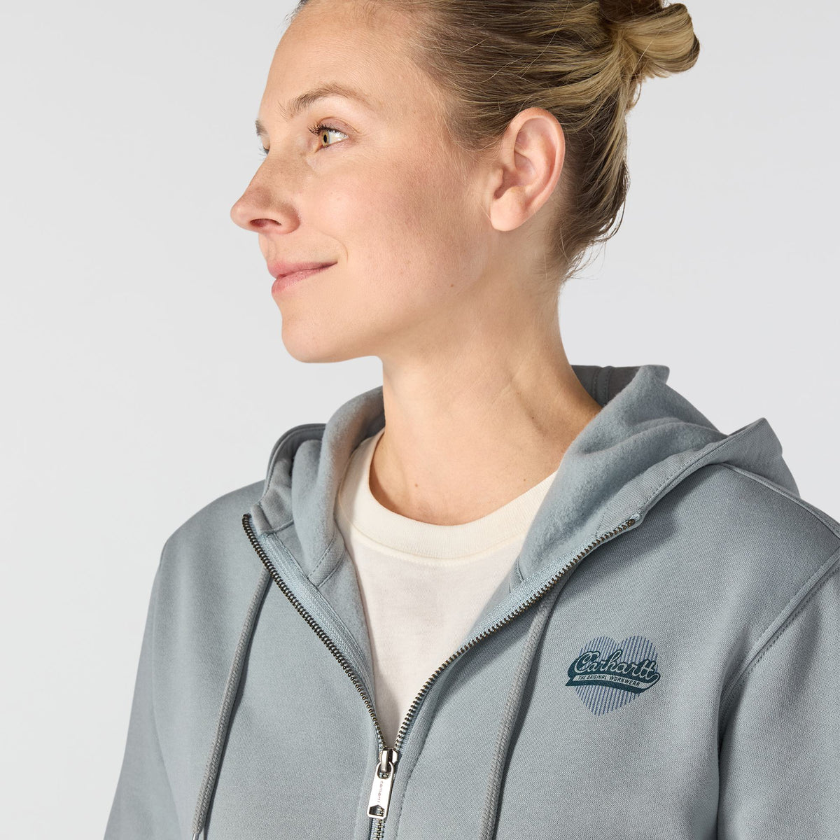 Carhartt Women's Marquette Heart Graphic Relaxed Fit Zip Hoodie