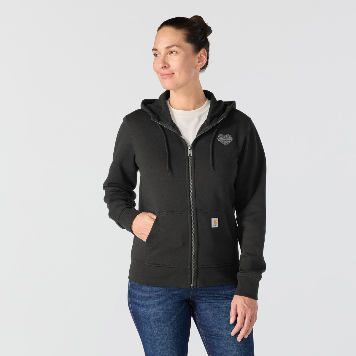 Carhartt Women's Marquette Heart Graphic Relaxed Fit Zip Hoodie