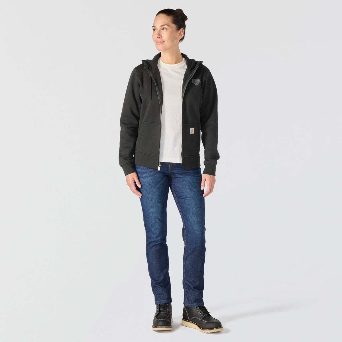 Carhartt Women's Marquette Heart Graphic Relaxed Fit Zip Hoodie