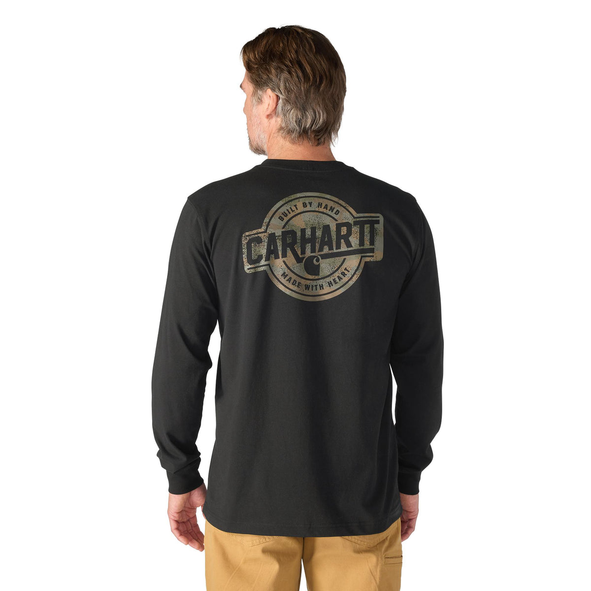 Carhartt Men's Irvine Camo Badge Graphic Relaxed Fit Long Sleeve T-Shirt
