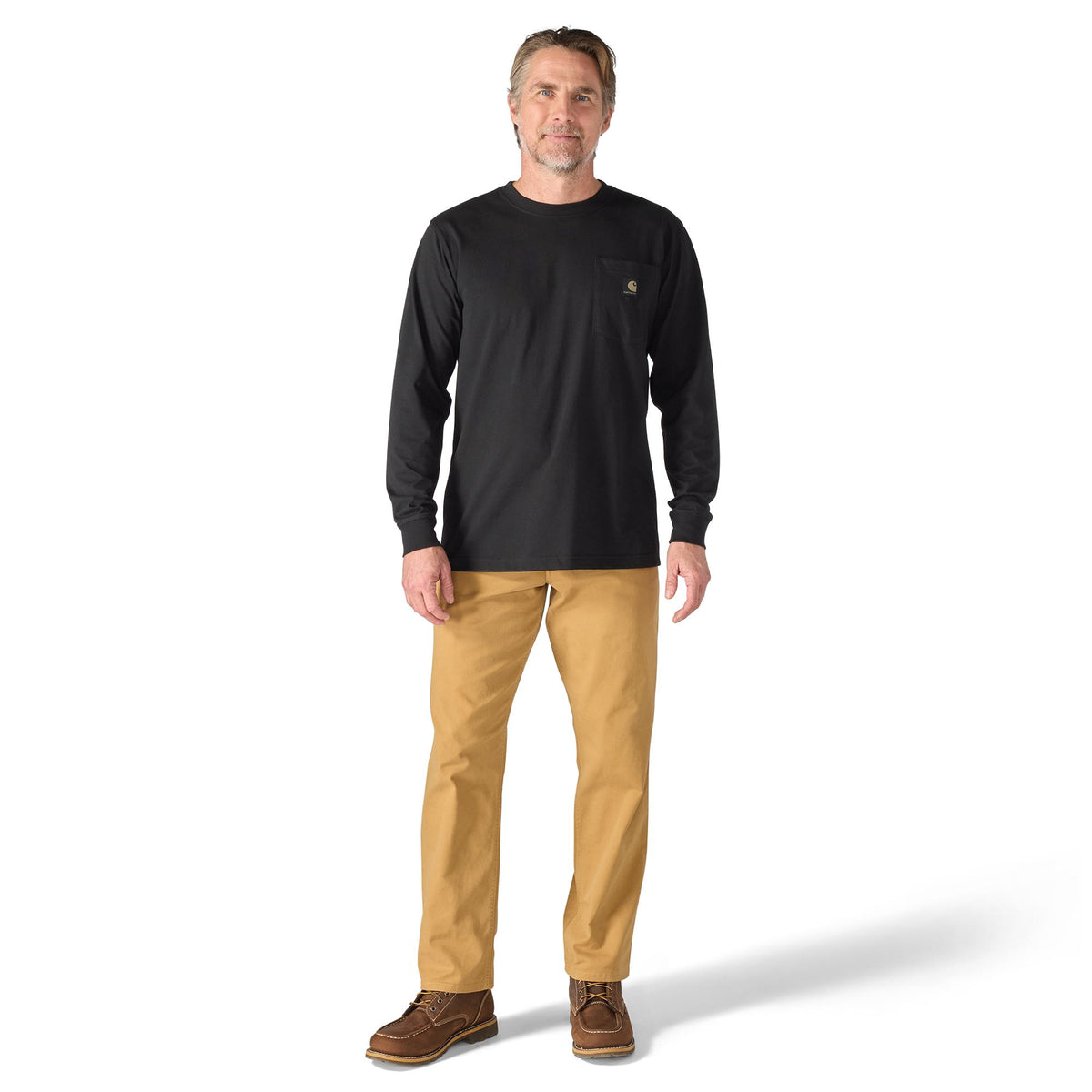 Carhartt Men's Irvine Camo Badge Graphic Relaxed Fit Long Sleeve T-Shirt
