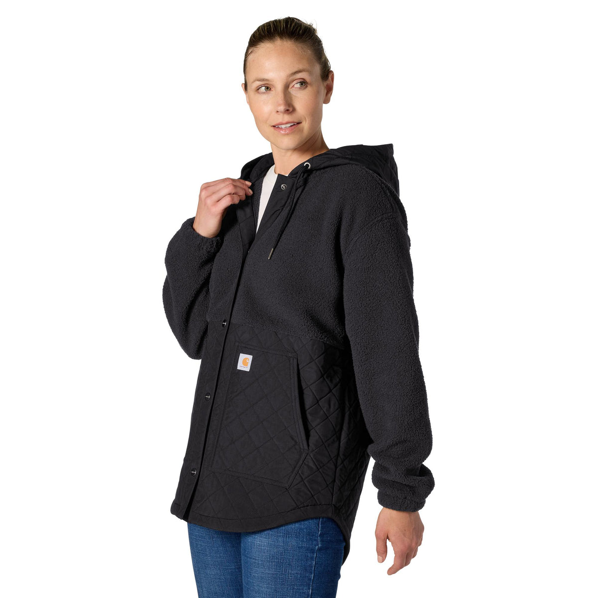 Carhartt Women's Highland Loose Fit Snap-Up Hooded Shirt Jac Sweatshirts & Hoodies Carhartt