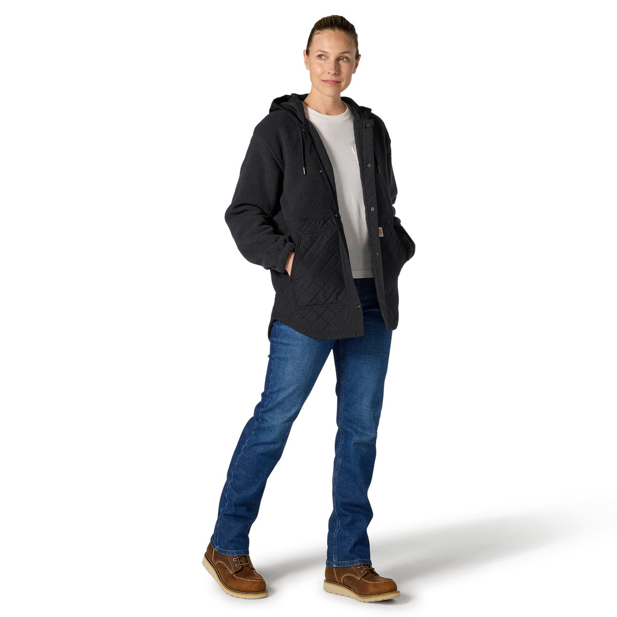 Carhartt Women's Highland Loose Fit Snap-Up Hooded Shirt Jac