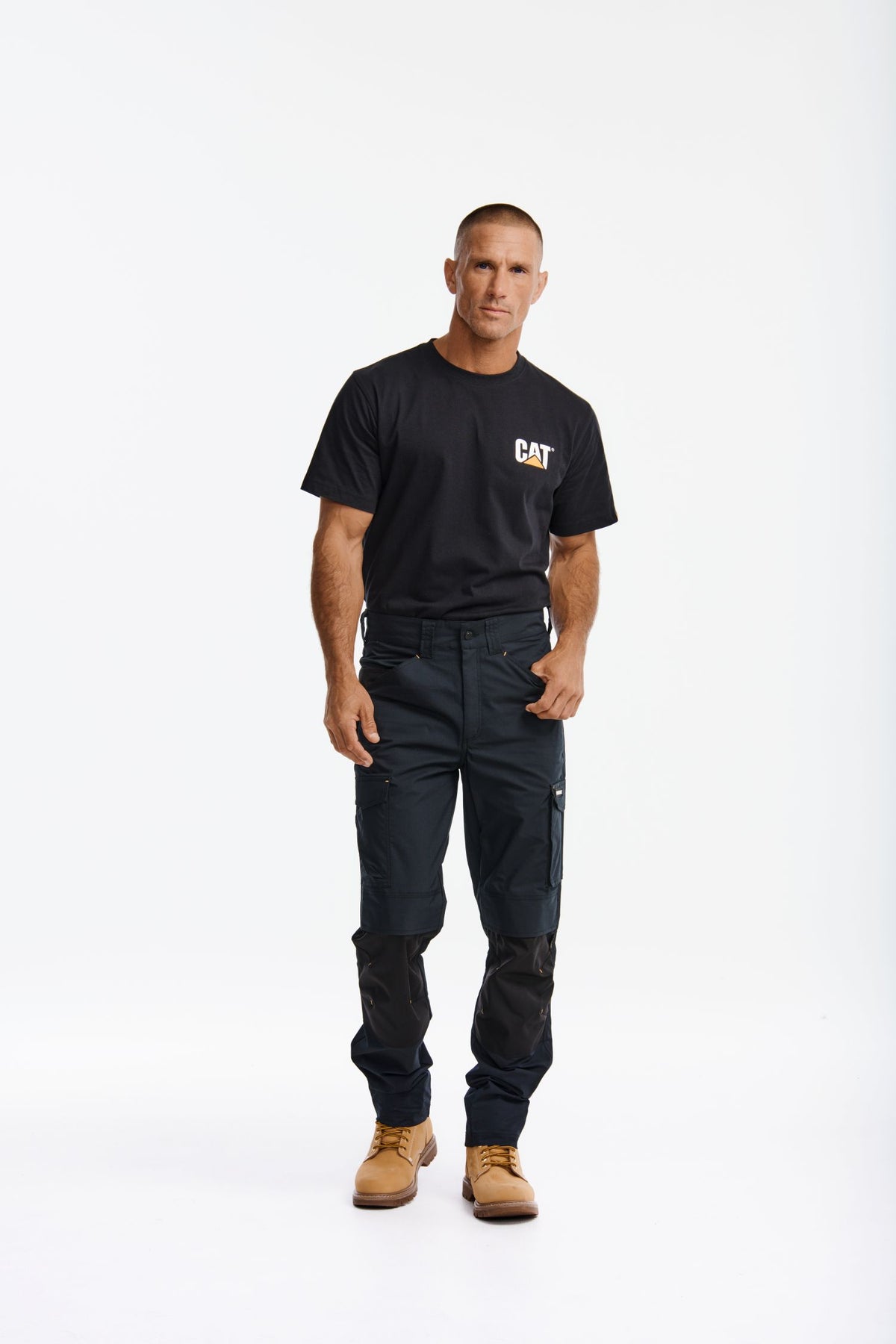 CAT Men's Nexus Knee Pocket Stretch Trouser Pants CAT Black 28 30 Inseam