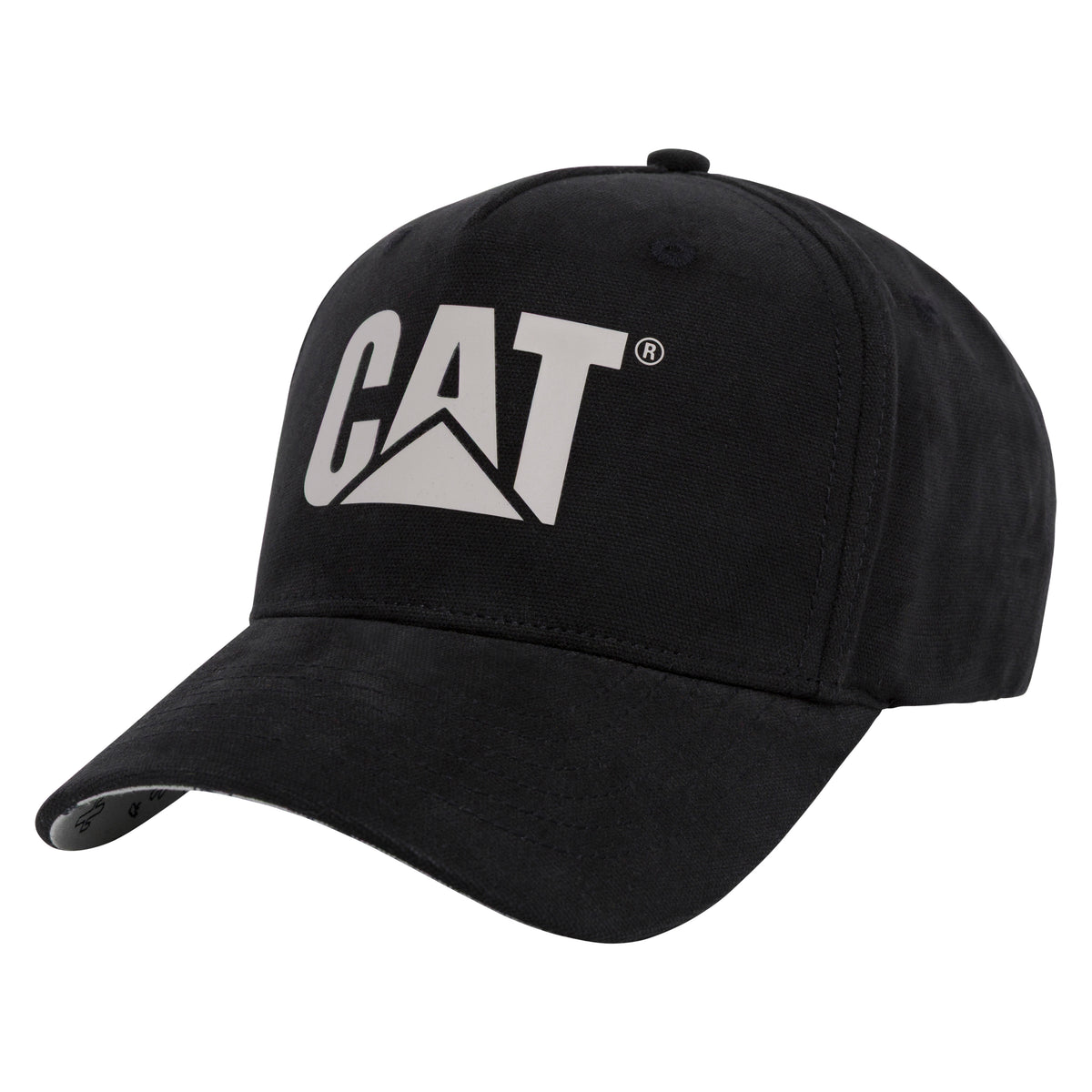 CAT Brushed Canvas Logo Design Mark Cap Hats & Caps CAT Black OS